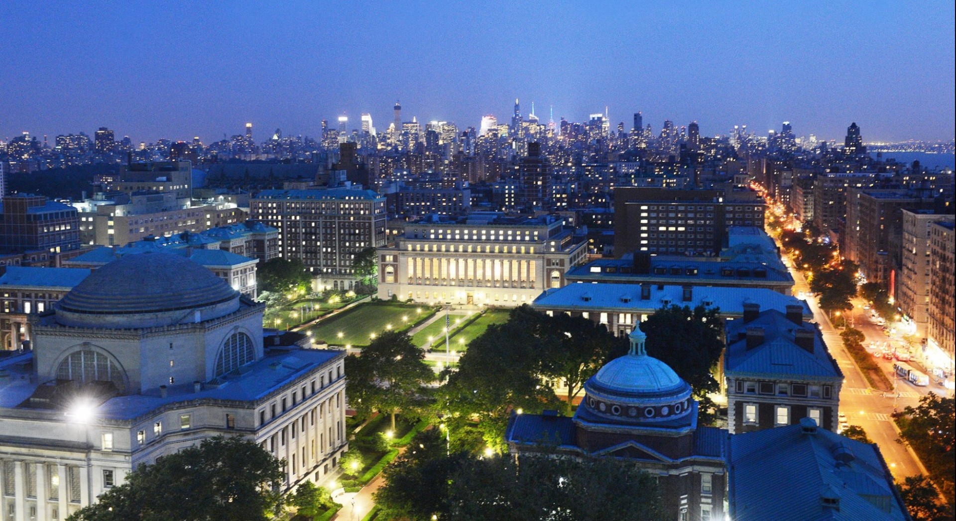 Aerial View of Columbia University's Morningside Campus